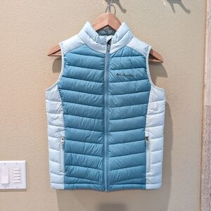 Columbia Kids Blue and White Puffer Vest